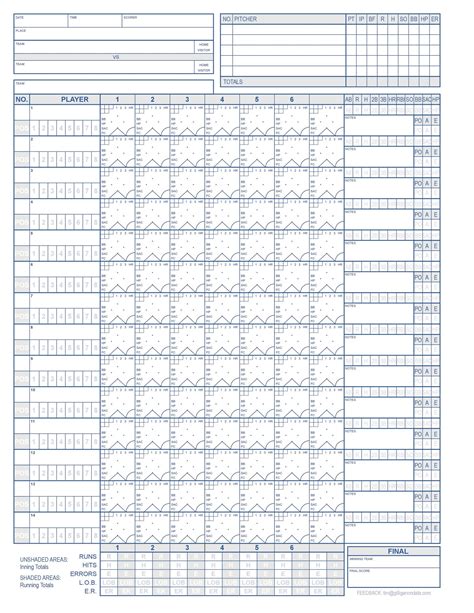 Baseball Score Sheet Printable